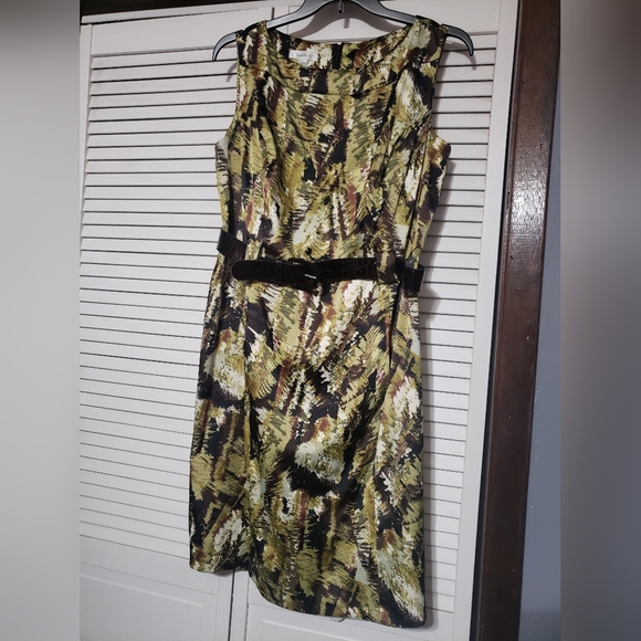 Dress Barn Woman Belted Sleeveless Dress 16 - Picture 1 of 7